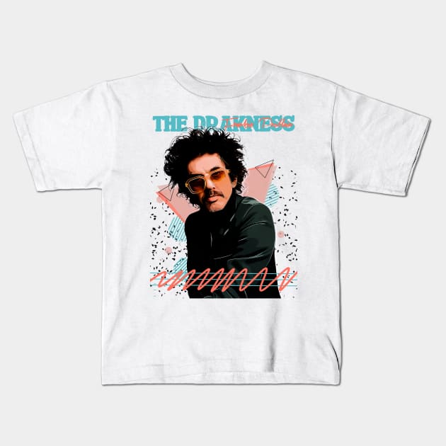 The Darkness // Frankie Poullain Fan Art Retro Design // Vintage Kids T-Shirt by Nandin Putri